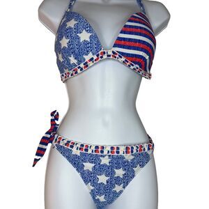 Heat Women’s America Red White And Blue Bikini Set Size L